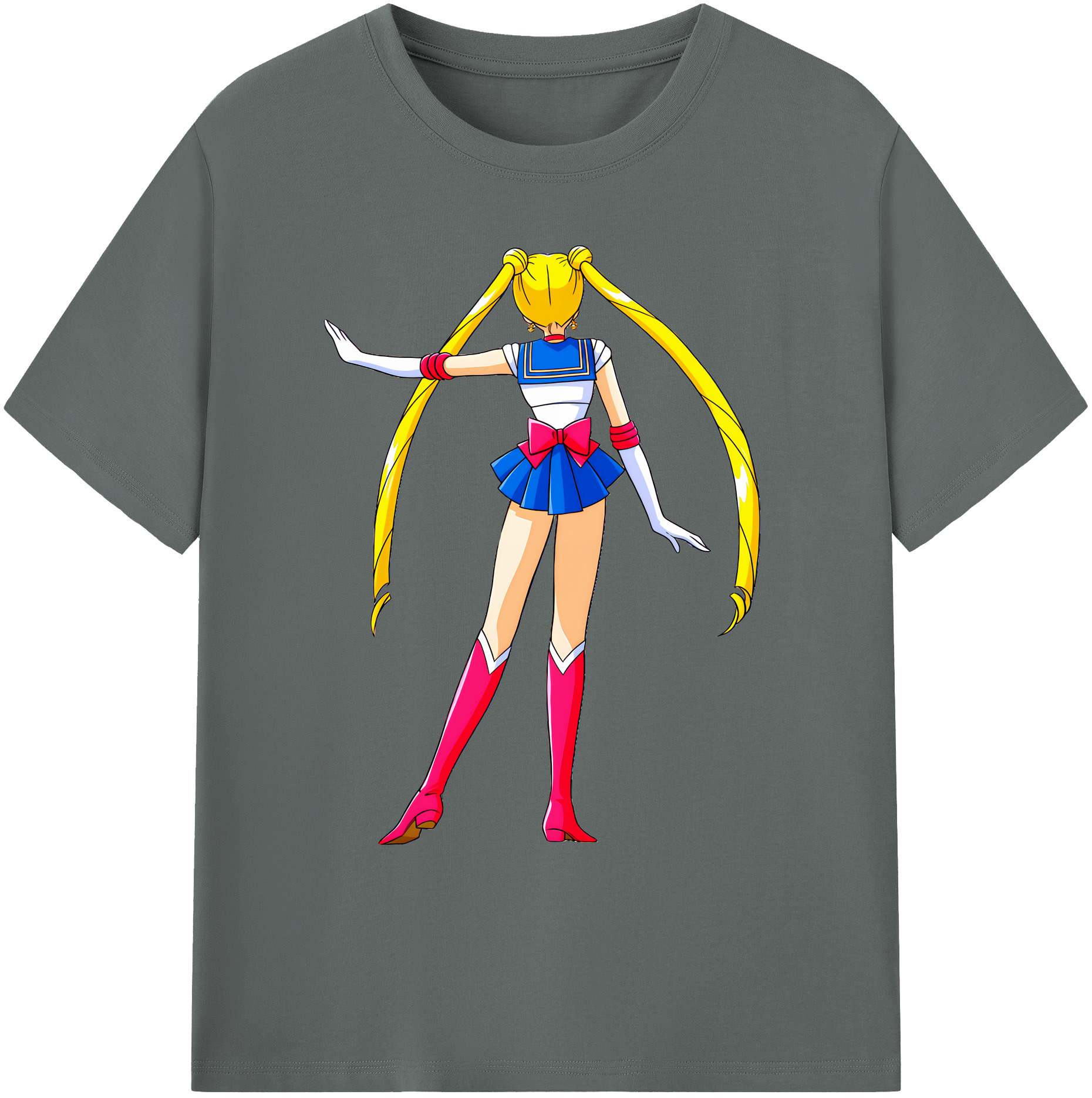 （画像用） 美少女戦士セーラームーン 月野 うさぎ つきの うさぎ Sailor Moon Tsukino Usagi 綿100％ メンズ半袖Tシャツ｜肌触りやわらか＆通気性